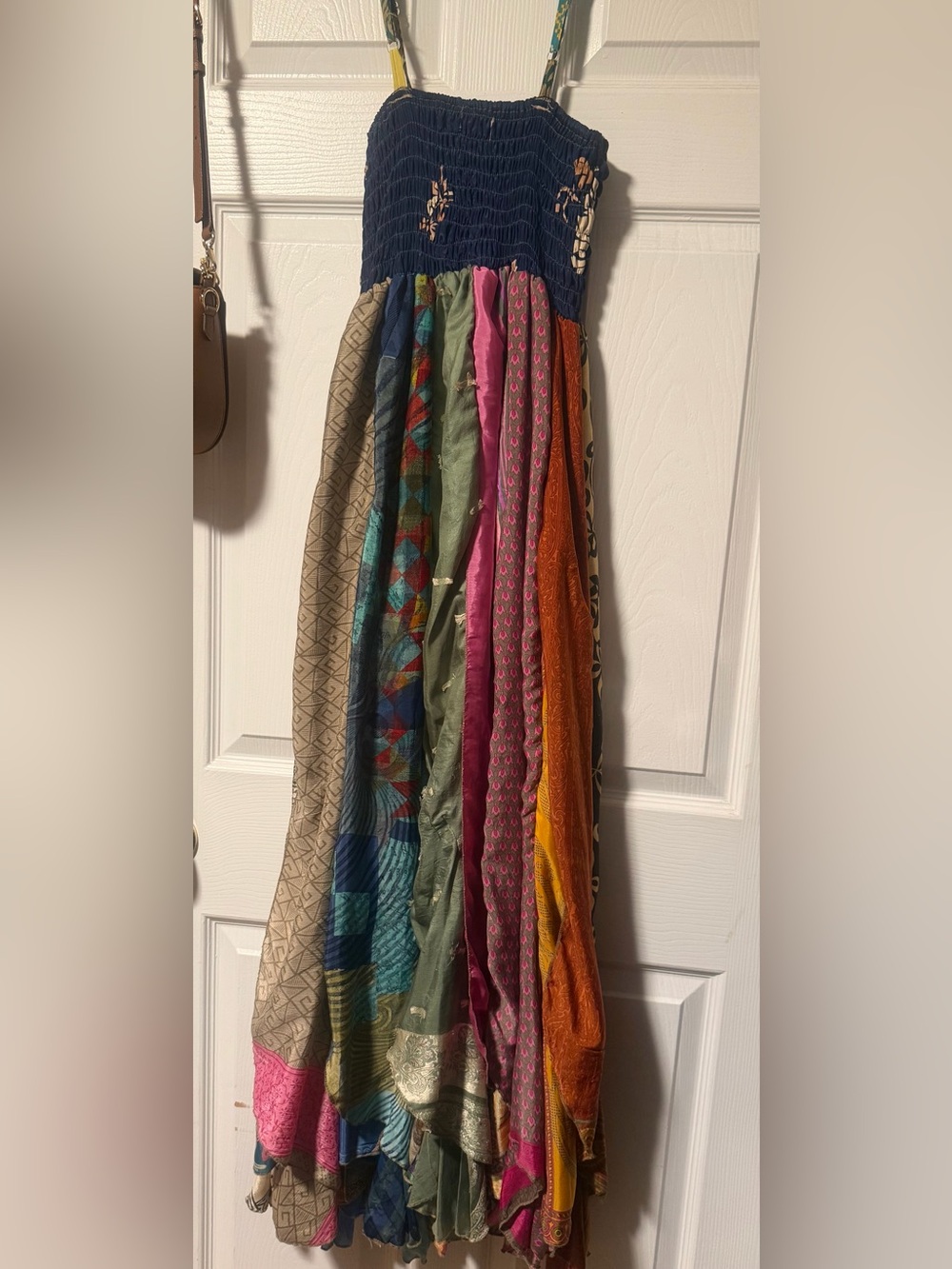 Multi-Color Bohemian Panel Curtain with Navy Top dress or skirt